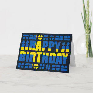 Zweedse vlag Birthday Card Kaart