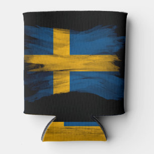 Zweedse vlag borstelslag, nationale vlag blikjeskoeler