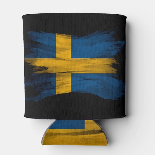 Zweedse vlag borstelslag, nationale vlag blikjeskoeler (Achterkant)