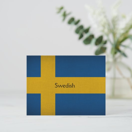 Zweedse vlag briefkaart (Staand voorkant)