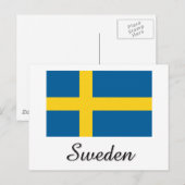 Zweedse vlag briefkaart (Voorkant / Achterkant)
