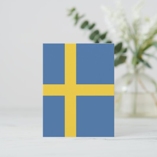Zweedse vlag briefkaart (Staand voorkant)