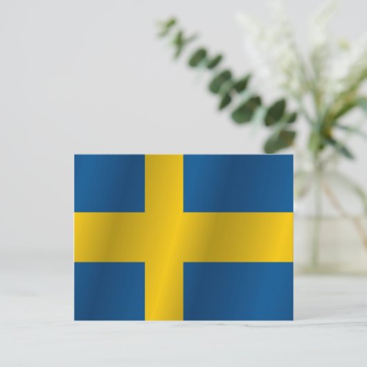 Zweedse vlag briefkaart (Staand voorkant)