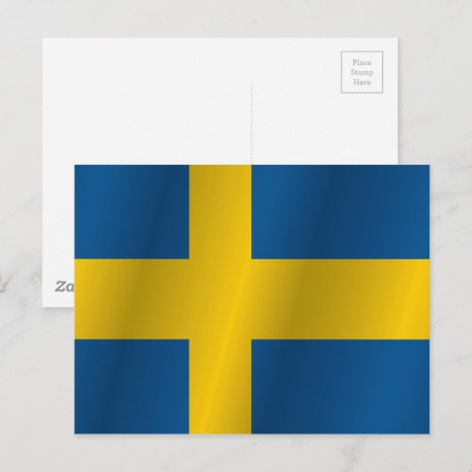 Zweedse vlag briefkaart (Voorkant / Achterkant)