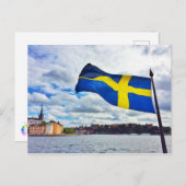 Zweedse vlag briefkaart (Voorkant / Achterkant)