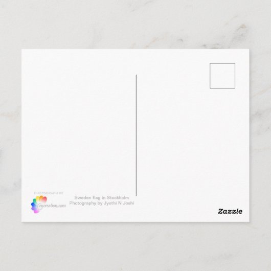 Zweedse vlag briefkaart (Achterkant)