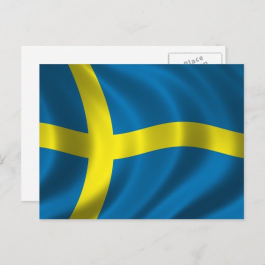 Zweedse vlag briefkaart (Voorkant / Achterkant)