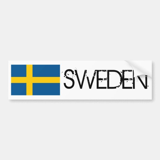 Zweedse vlag bumpersticker (Voorkant)