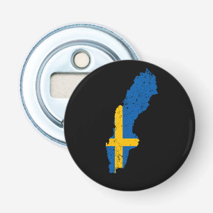 Zweedse vlag button flesopener