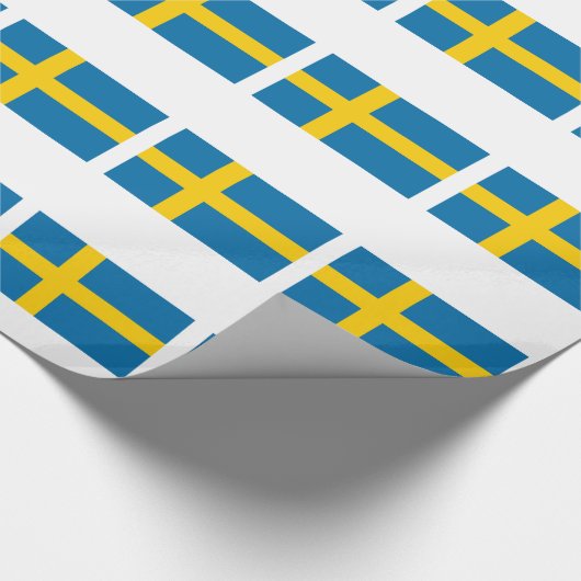 Zweedse vlag cadeaupapier (Hoek)