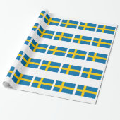 Zweedse vlag cadeaupapier (Uitgerold)