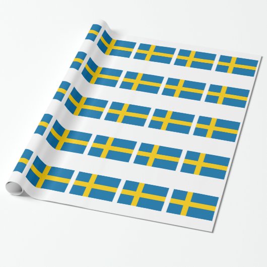 Zweedse vlag cadeaupapier (Uitgerold)