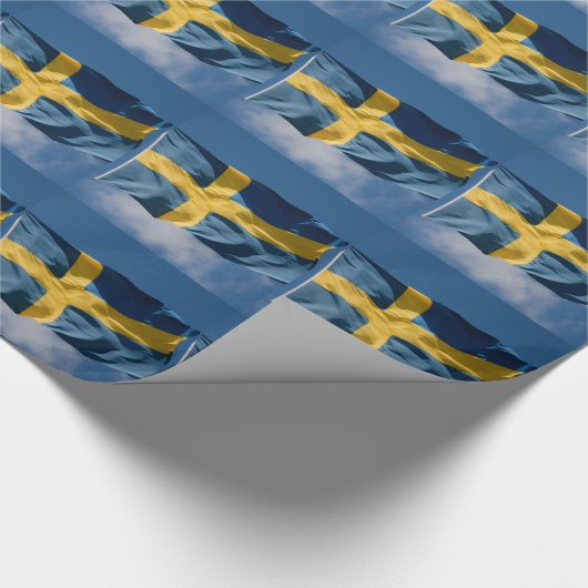 Zweedse vlag cadeaupapier (Hoek)