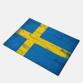 Zweedse vlag deurmat (Schuin)