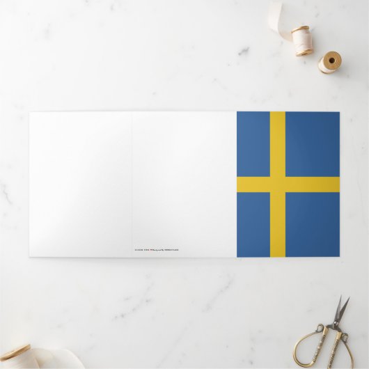 Zweedse vlag drieluik kaart (Buitenkant)