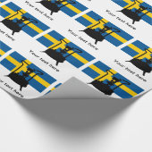 Zweedse vlag | Drukkachel Cadeaupapier (Hoek)
