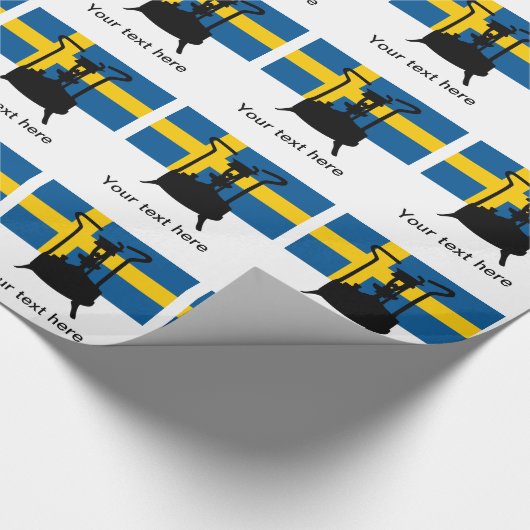 Zweedse vlag | Drukkachel Cadeaupapier (Hoek)
