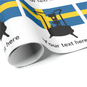 Zweedse vlag | Drukkachel Cadeaupapier (Rol Hoek)