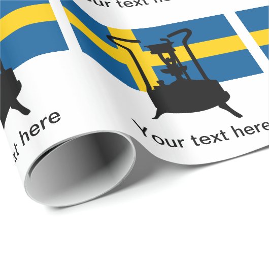 Zweedse vlag | Drukkachel Cadeaupapier (Rol Hoek)