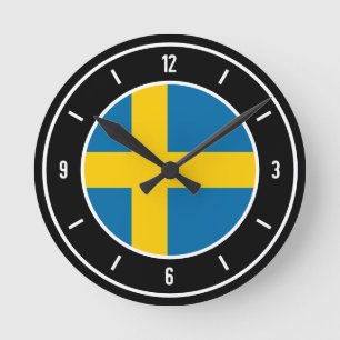 Zweedse vlag Elegant Ronde Klok