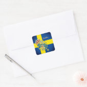 Zweedse vlag, Embleem & Zweden vakantie / sport Vierkante Sticker (Envelop)