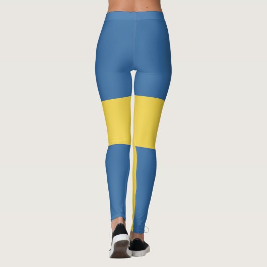 Zweedse vlag Emblem Leggings (Achterkant)
