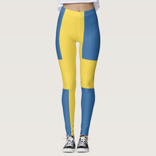 Zweedse vlag Emblem Leggings (Voorkant)