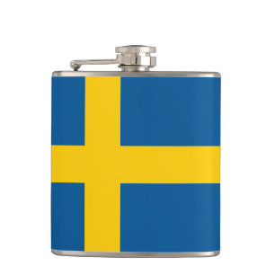 Zweedse vlag en reizen Zweden/sportfans Heupfles