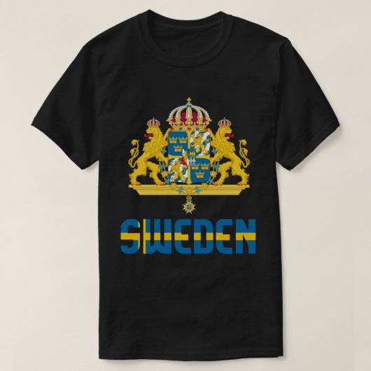 Zweedse vlag en wapenschild t-shirt (Design voorkant)