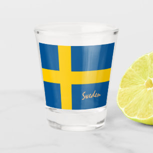 Zweedse vlag en Zweedse vaderland Shot Glas