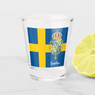 Zweedse vlag en Zweedse vaderland Shot Glas