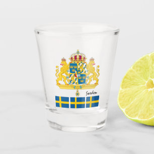 Zweedse vlag en Zweedse vaderland Shot Glas