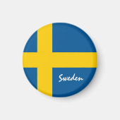 Zweedse vlag en Zweedse vakantie, reizen/sport Magneet (Voorkant)