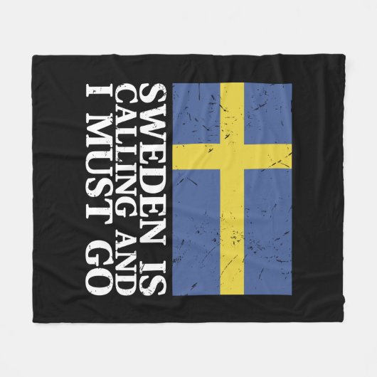 Zweedse vlag fleece deken (Voorkant (Horizontaal))