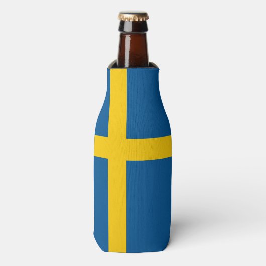 Zweedse vlag flesjeskoeler (Fles Voorkant)