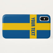 Zweedse vlag gepersonaliseerd Case-Mate iPhone case (Achterkant (horizontaal))