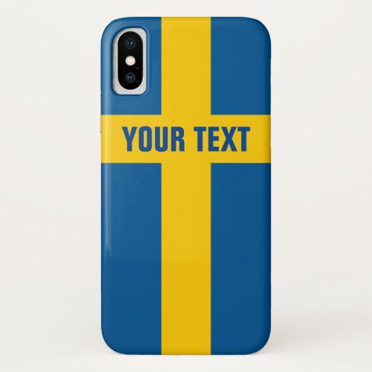 Zweedse vlag gepersonaliseerd Case-Mate iPhone case (Achterkant)