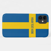 Zweedse vlag gepersonaliseerd Case-Mate iPhone case (Achterkant (horizontaal))
