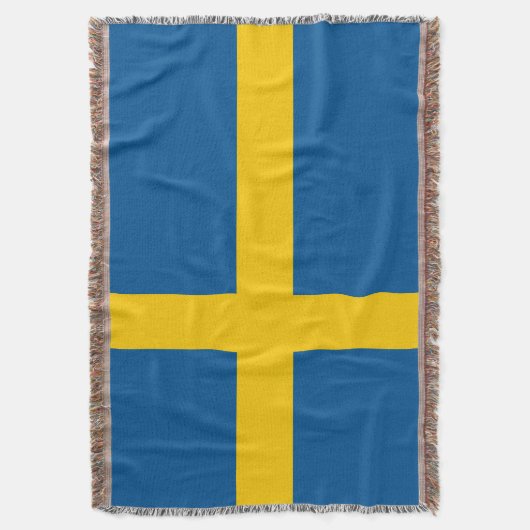Zweedse vlag geweven gooi deken | Zweedse trots (Voorkant Verticaal)