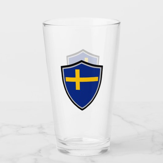 Zweedse vlag glas (Voorkant)