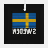 Zweedse vlag glas ornament (Achterkant)