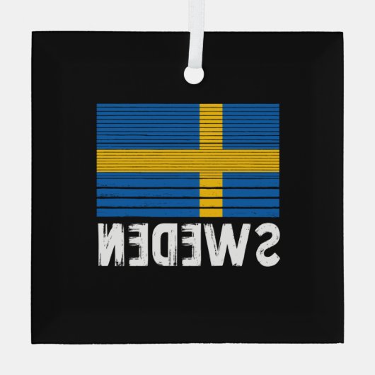 Zweedse vlag glas ornament (Achterkant)