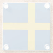 Zweedse vlag glazen onderzetter (Achterkant)