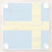 Zweedse vlag glazen onderzetter (Achterkant)