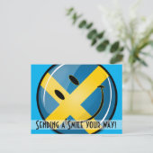 Zweedse vlag glimlachen briefkaart (Staand voorkant)