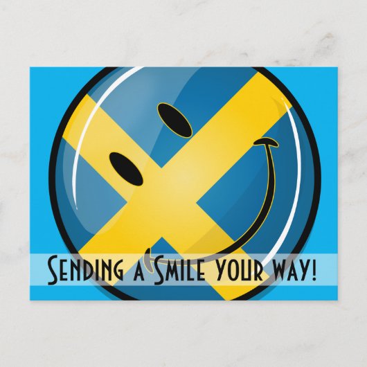Zweedse vlag glimlachen briefkaart (Voorkant)