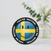 Zweedse vlag glimlachen kaart (Staand voorkant)