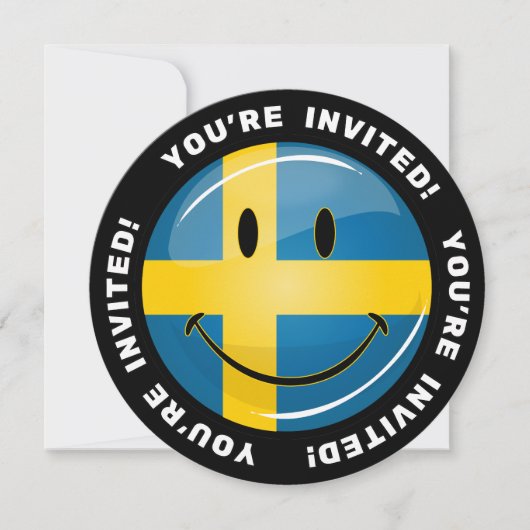 Zweedse vlag glimlachen kaart (Voorkant)