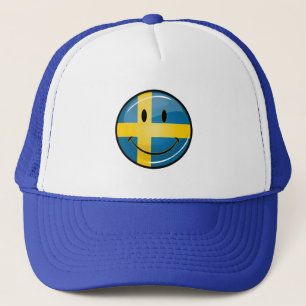Zweedse vlag glimlachen trucker pet