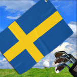 Zweedse vlag & golf Zweden/sport Stockholm Golfhanddoek<br><div class="desc">Sport/Golfhanddoek: mode onder Zweedse vlag - houd van mijn land,  reizen,  vakantie,  patriotten/sportfans</div>